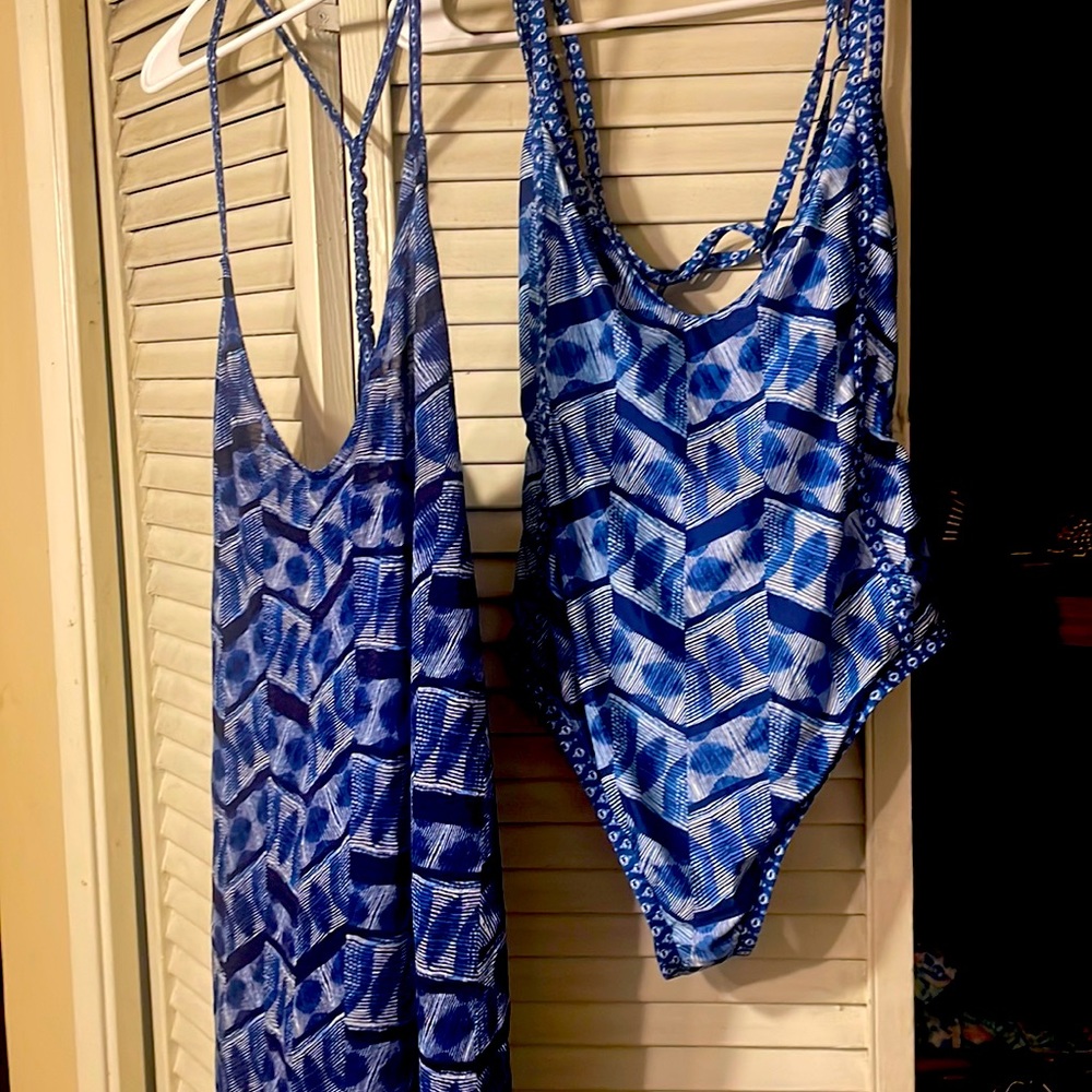 Lucky Brand bathing suit with matching cover up.